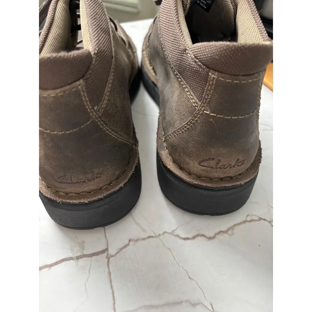 Clarks Mens 86233 Brown Leather Chukka Boots Moc Toe Lace Up Ankle 9.5M